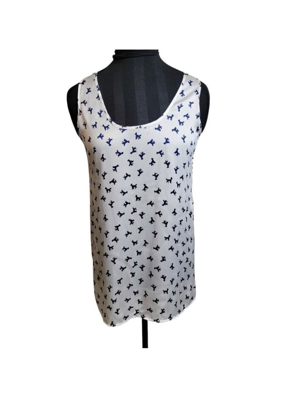 West Kei Reversible Dog Print & Stripe Tank Top | Size S